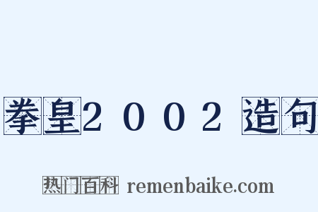 拳皇2002造句是什么意思的图片